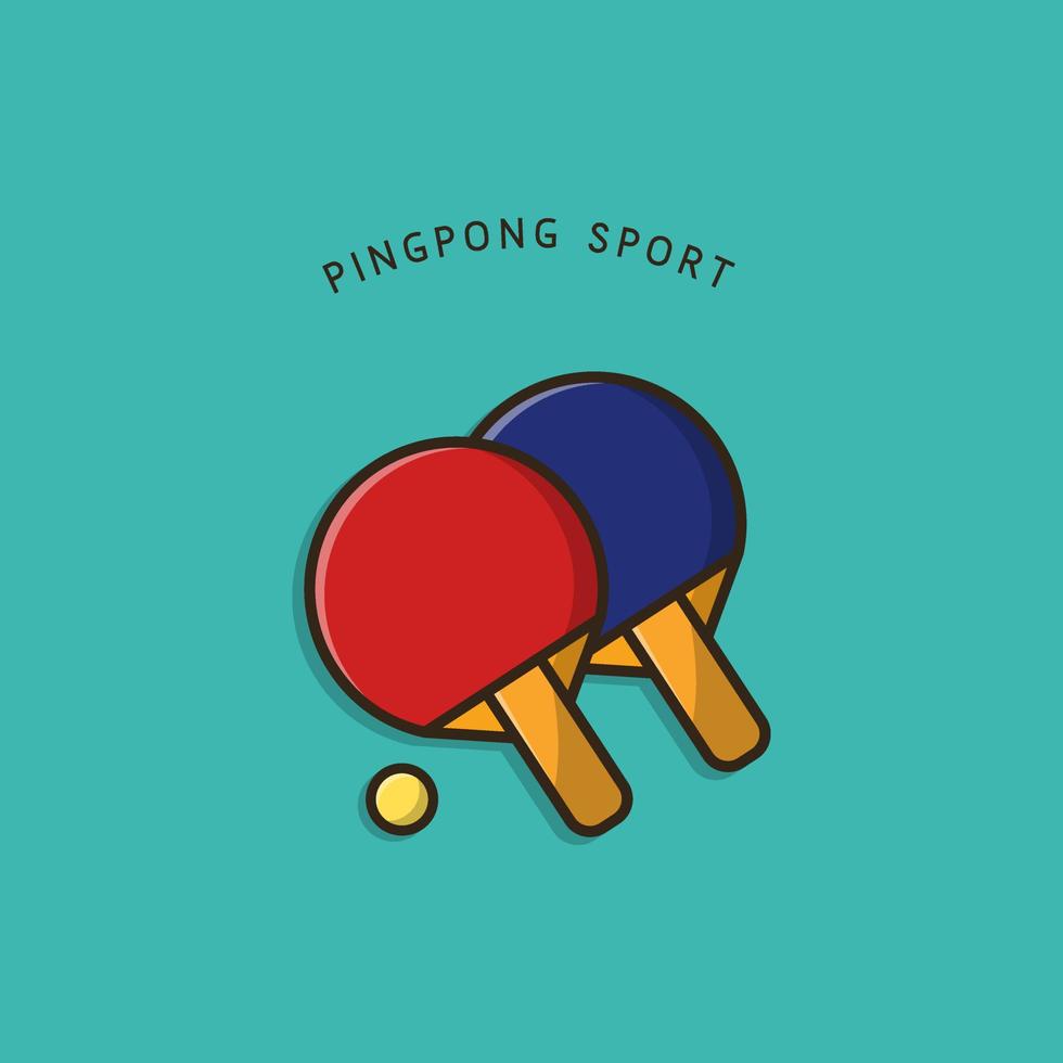 diseño de icono de ilustración de deporte de ping pong vector