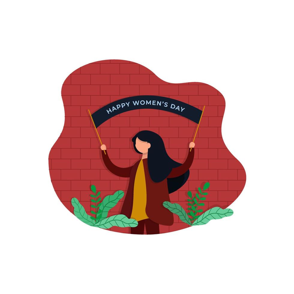 Vector Design Flat Illustration Happy Womens Day