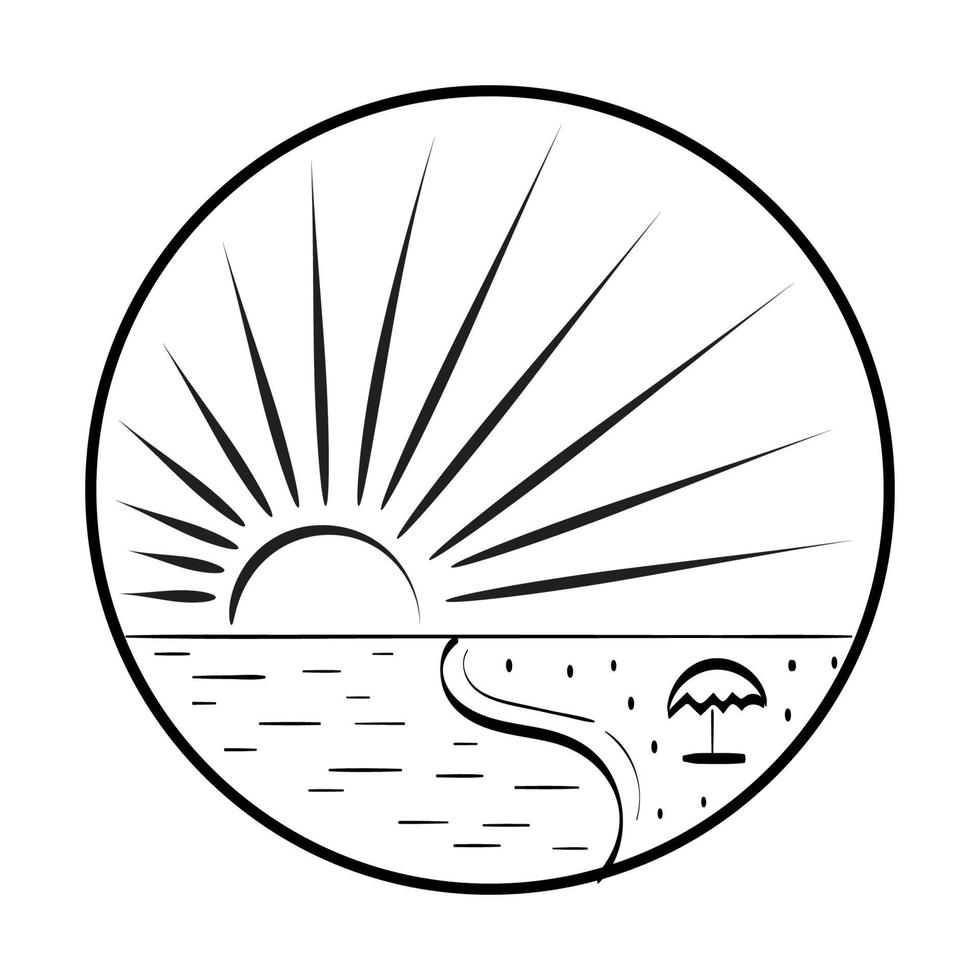 Wild Nature Illustration. Simple mountain landscape design. vector