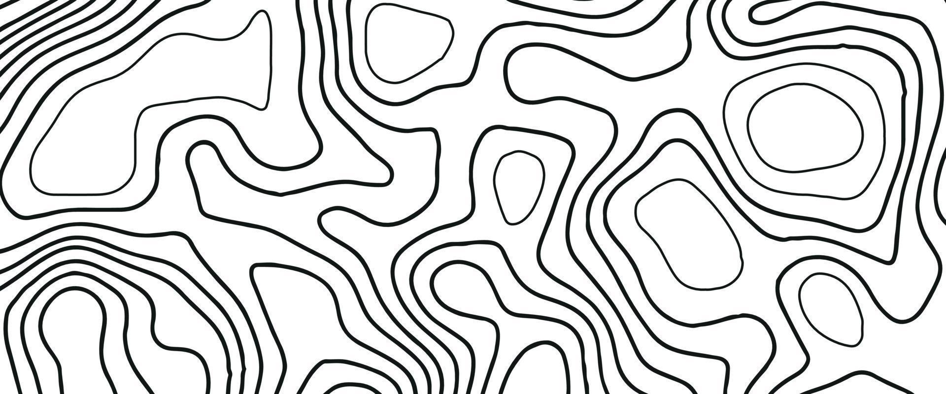 Topographic background and texture. abstraction with place for text. Topo backdrop lines, contour, geographic grid. Modern black and white topographic contours lines of mountains. Topography map art vector