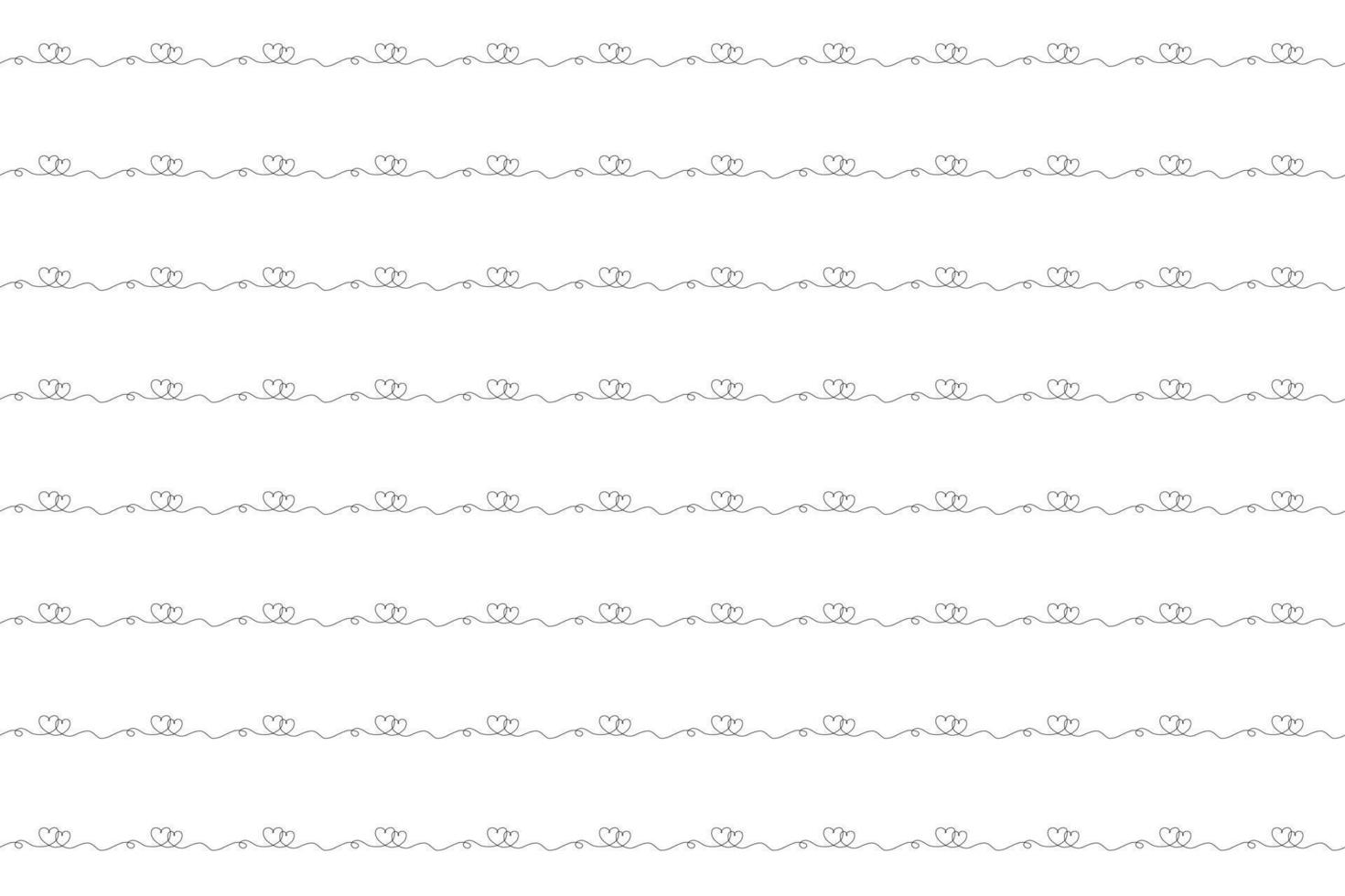 Hearts with continuous hand line on white background. Minimal vector design.