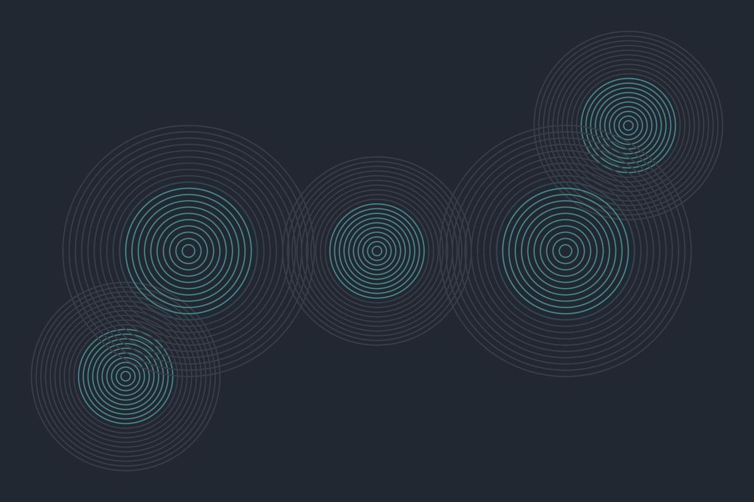 Green and Grey circles on dark background. Vector illustration.