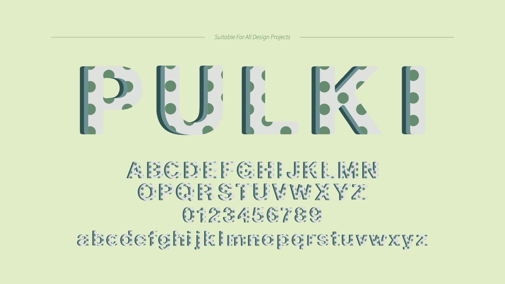 Green Dotted Mark Bold Stylish Font vector