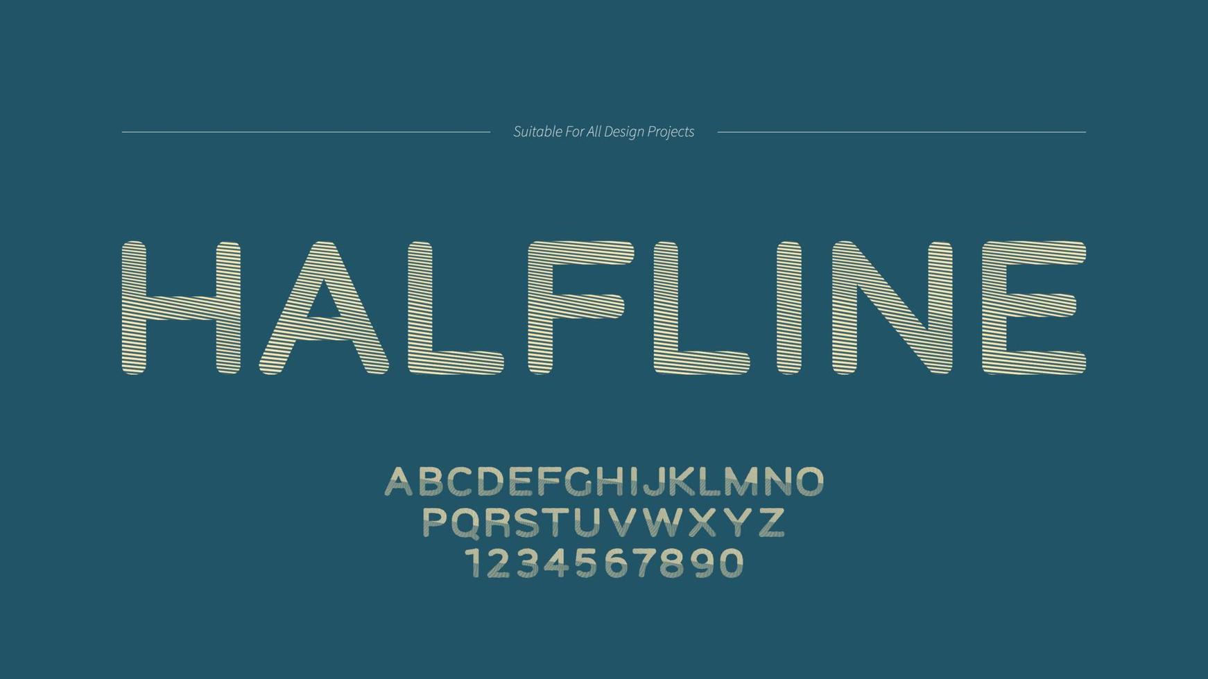 Blue Yellow Cute Rounded Stylish Font vector