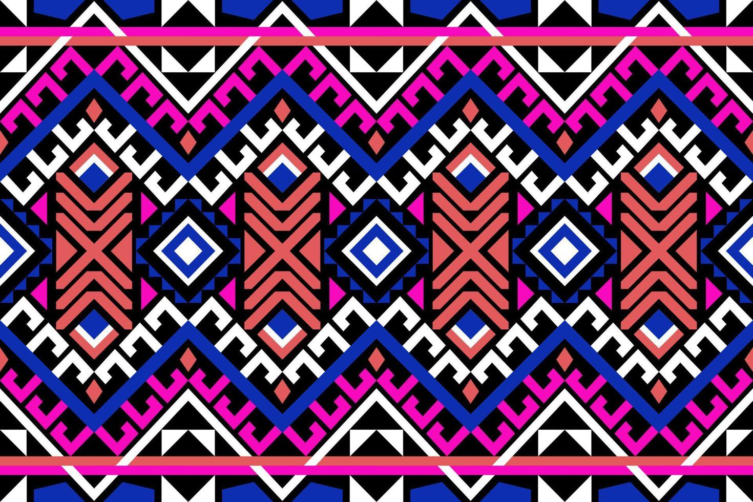 Colorful geometric ethnic seamless pattern design for wallpaper, background, fabric, curtain, carpet, clothing, and wrapping. vector