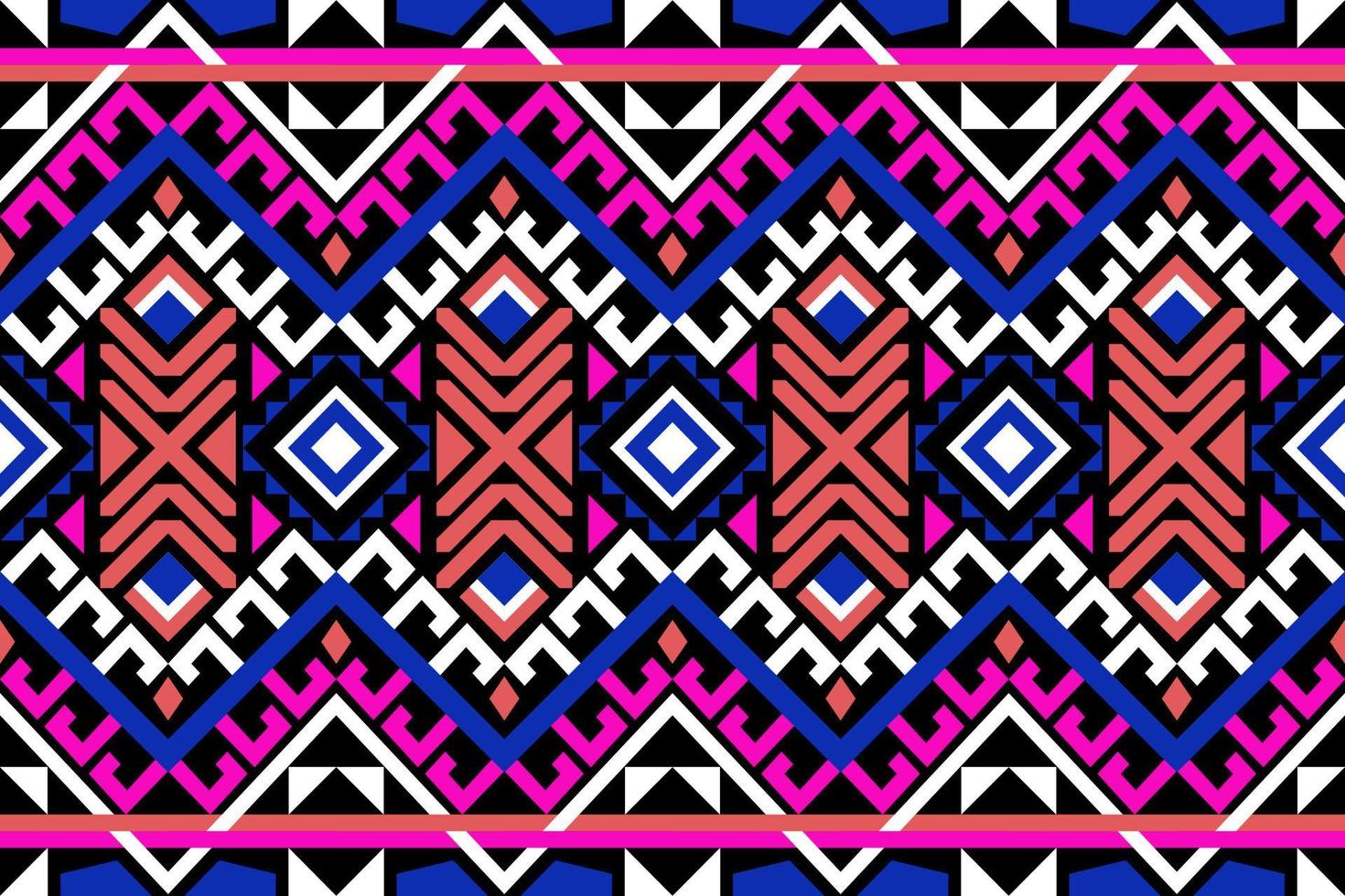 Colorful geometric ethnic seamless pattern design for wallpaper, background, fabric, curtain, carpet, clothing, and wrapping. vector