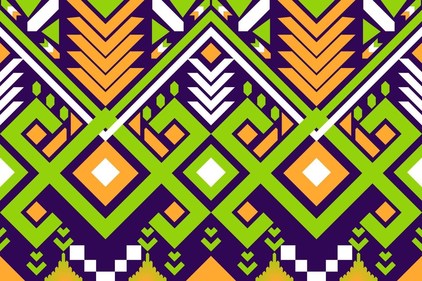 Colorful geometric ethnic seamless pattern design for wallpaper, background, fabric, curtain, carpet, clothing, and wrapping. vector