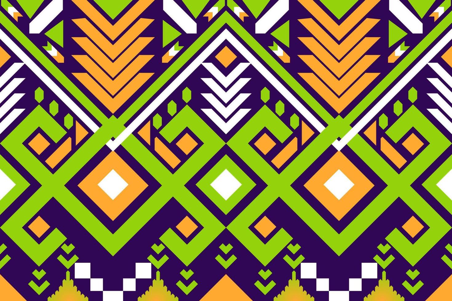 Colorful geometric ethnic seamless pattern design for wallpaper, background, fabric, curtain, carpet, clothing, and wrapping. vector