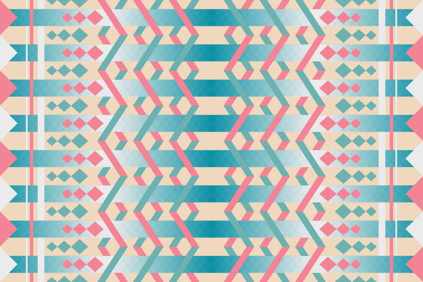 Colorful geometric ethnic seamless pattern designed for background, wallpaper, traditional clothing, carpet, curtain, and home decoration. vector