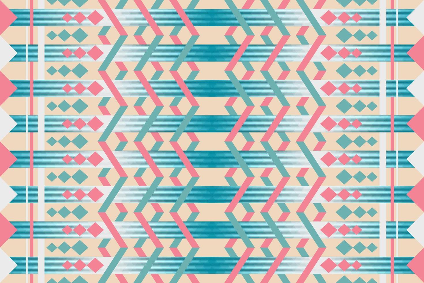 Colorful geometric ethnic seamless pattern designed for background, wallpaper, traditional clothing, carpet, curtain, and home decoration. vector