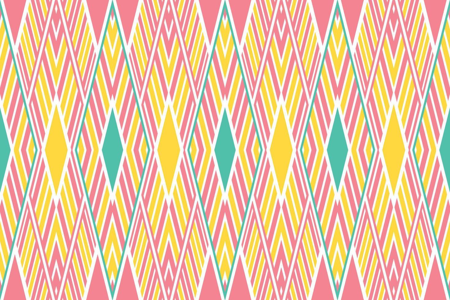 Colorful geometric ethnic seamless pattern design for wallpaper, background, fabric, curtain, carpet, clothing, and wrapping. vector
