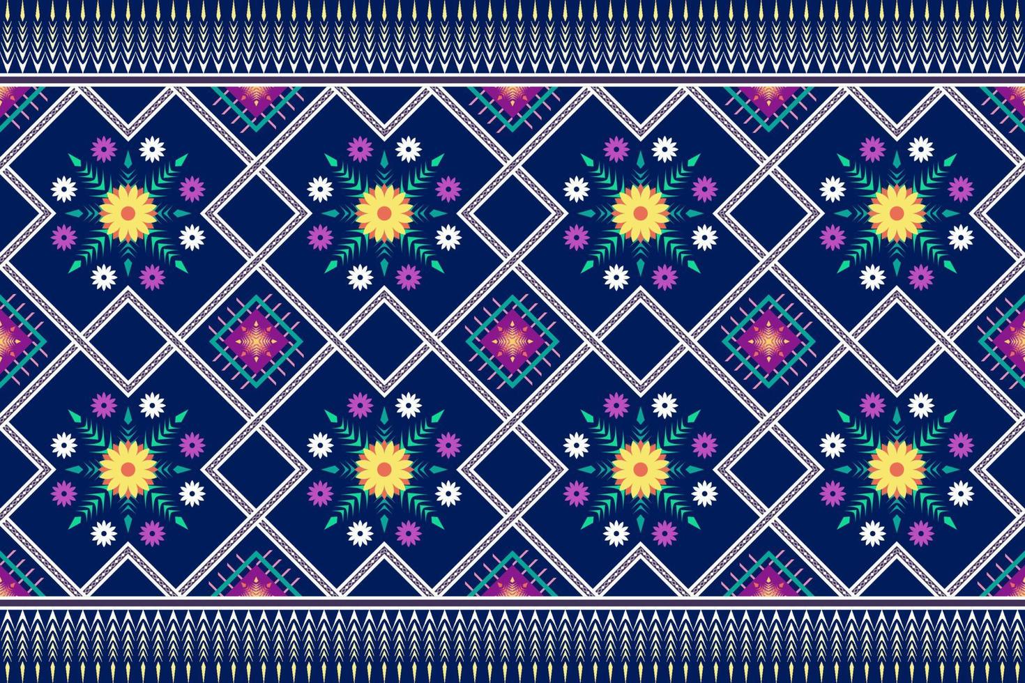 Colorful geometric ethnic seamless pattern design for wallpaper, background, fabric, curtain, carpet, clothing, and wrapping. vector