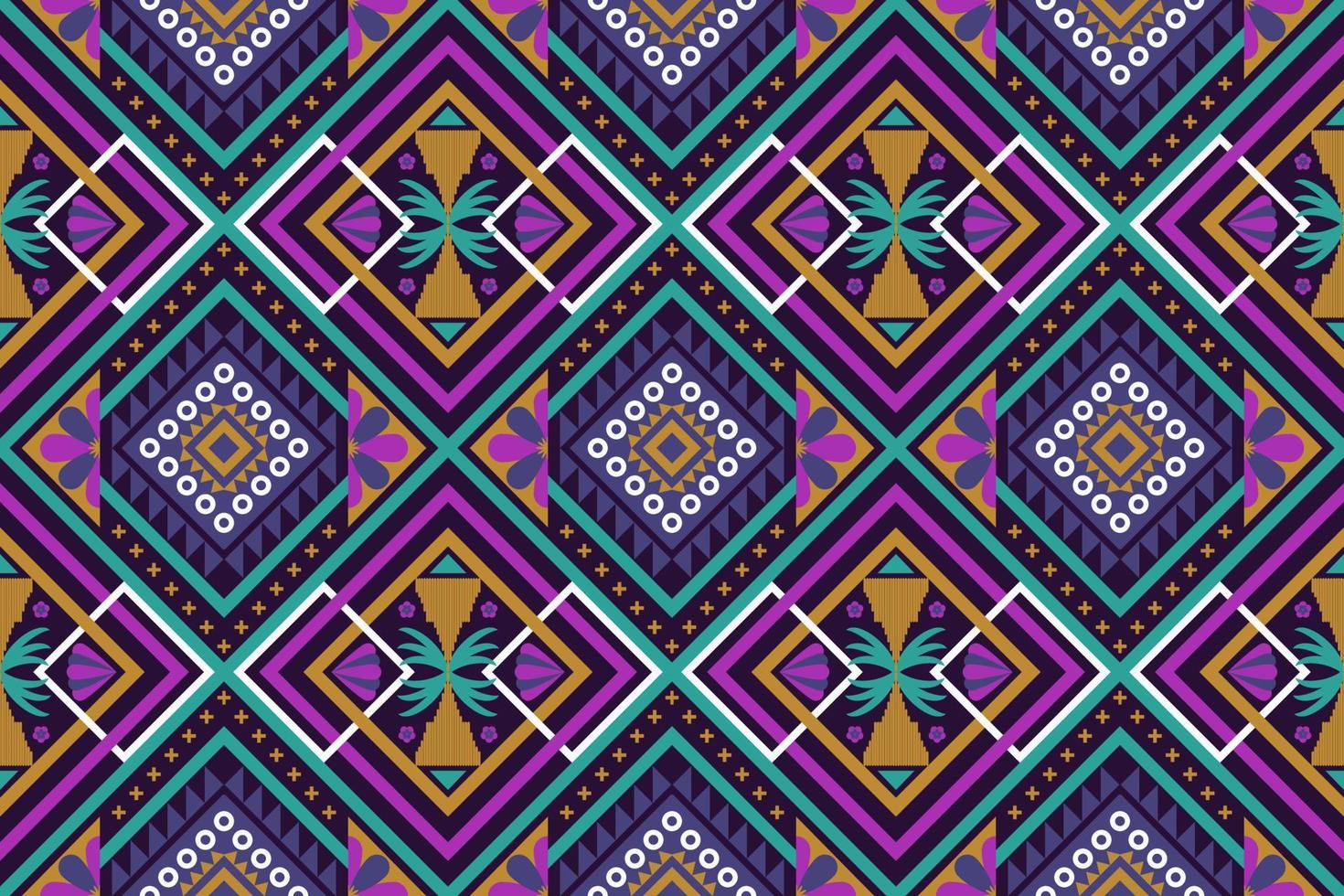 Colorful geometric ethnic seamless pattern design for wallpaper, background, fabric, curtain, carpet, clothing, and wrapping. vector