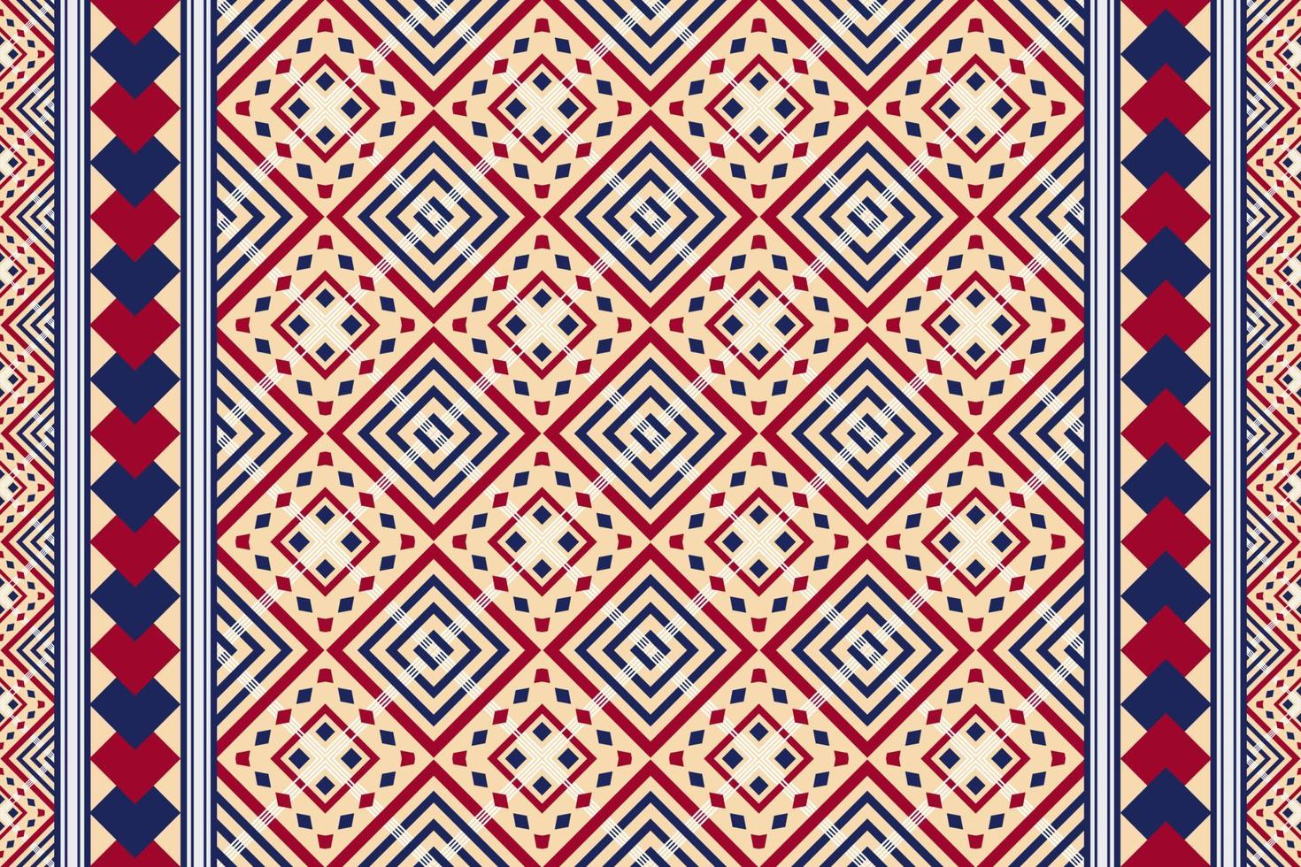 Colorful geometric ethnic seamless pattern design for wallpaper, background, fabric, curtain, carpet, clothing, and wrapping. vector