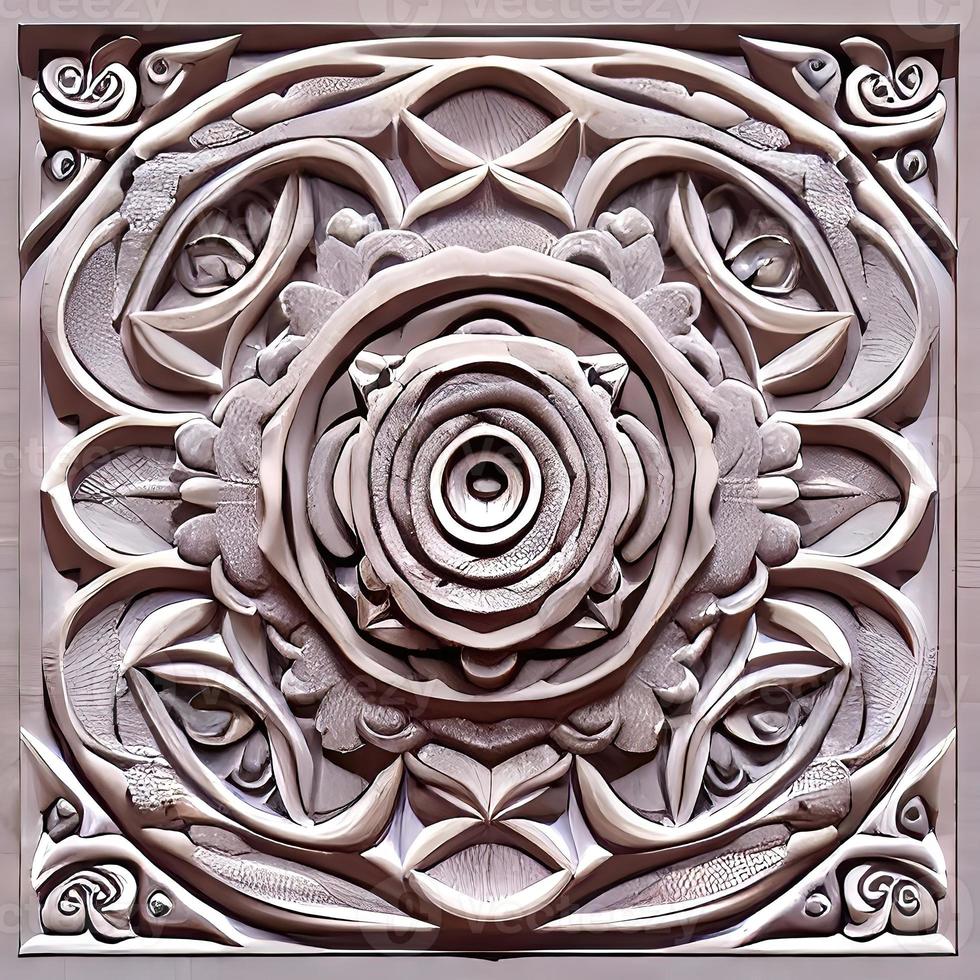 The Beauty of Wooden Floral Engraving in Decorative Architecture photo