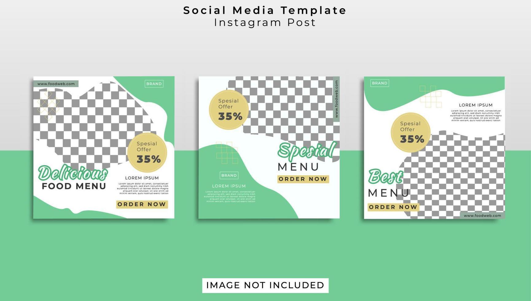 social media food menu post template simple design vector illustration