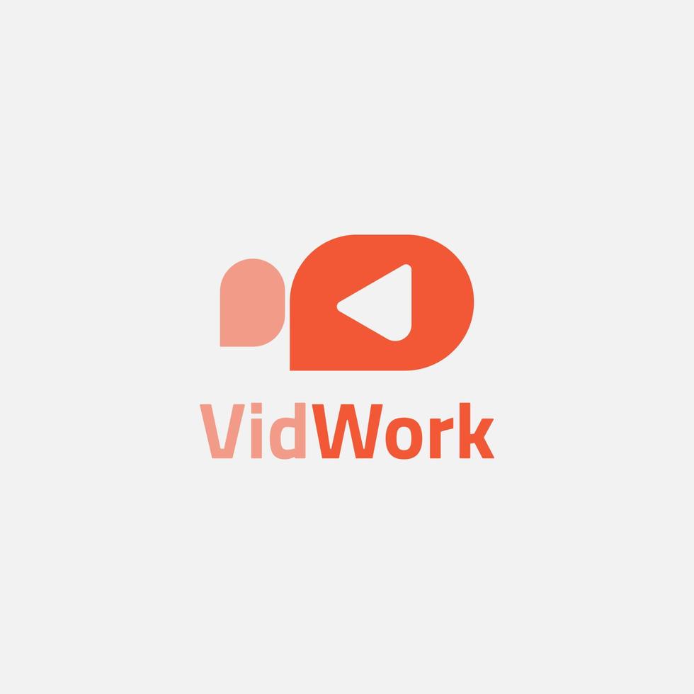 Video conference app logo in faded red and red. vector