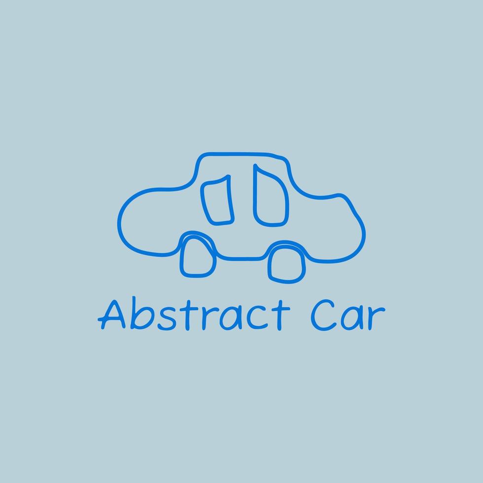 Abstract car logo made of blue colored lines. vector