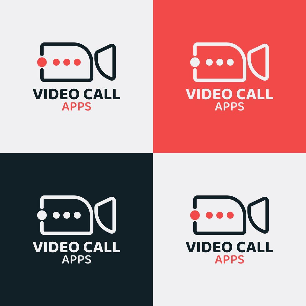 logotipo de la aplicación de chat de video con estilo de línea. vector