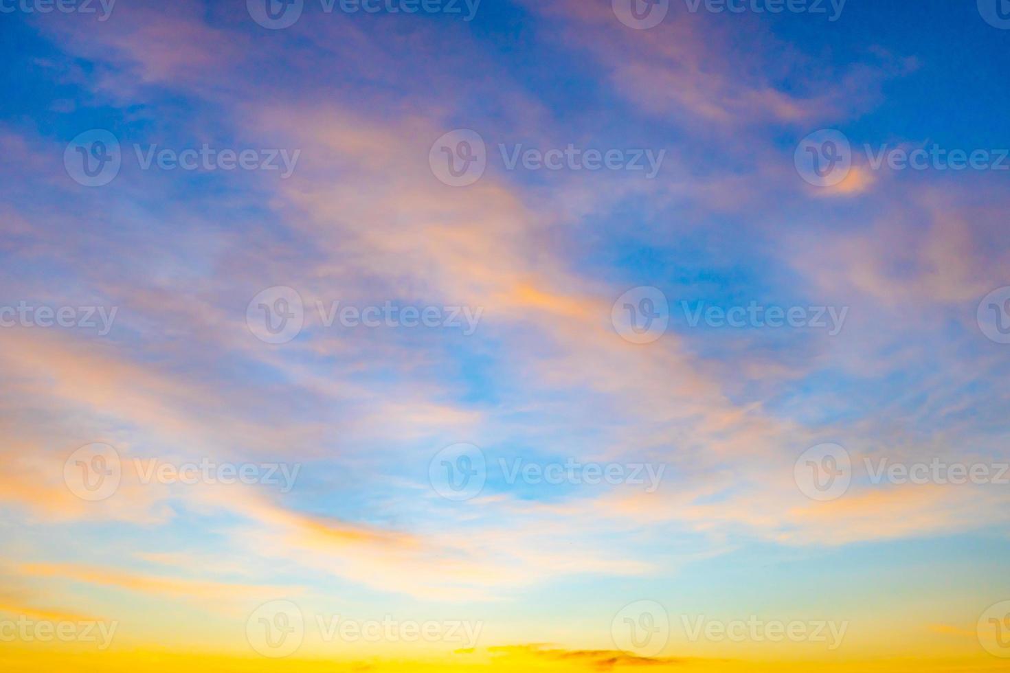 evening sky with colorful clouds in the sunset photo