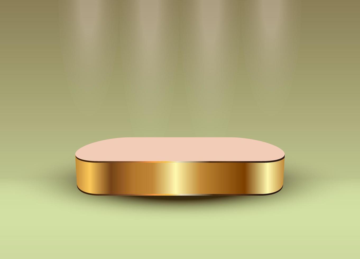 A Gold podium for product presentation vector illustration. Abstract empty golden award platform design