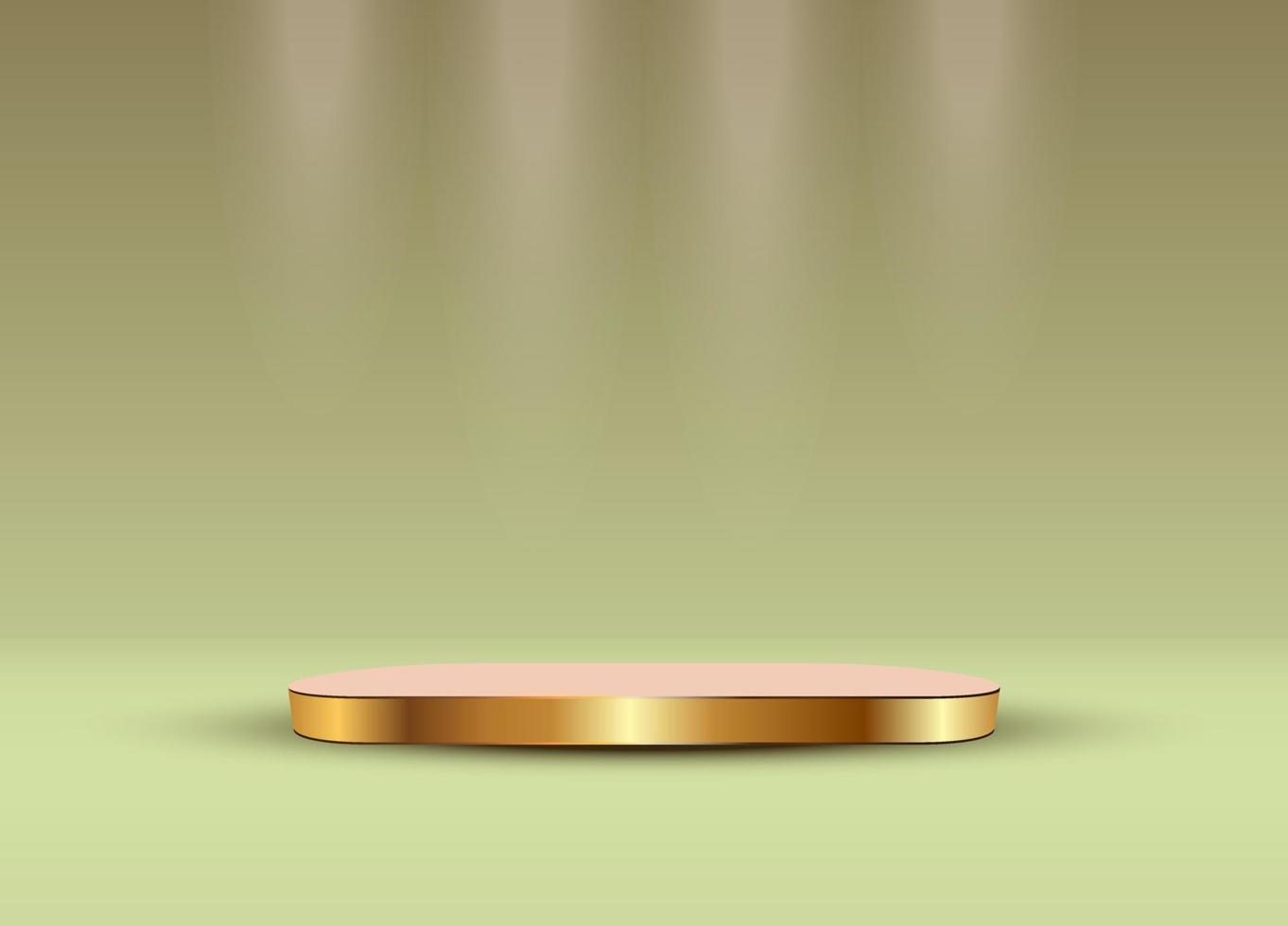 Golden Futuristic podium, stage, places, stage of product with 3d gold stage. for Product display presentation vector