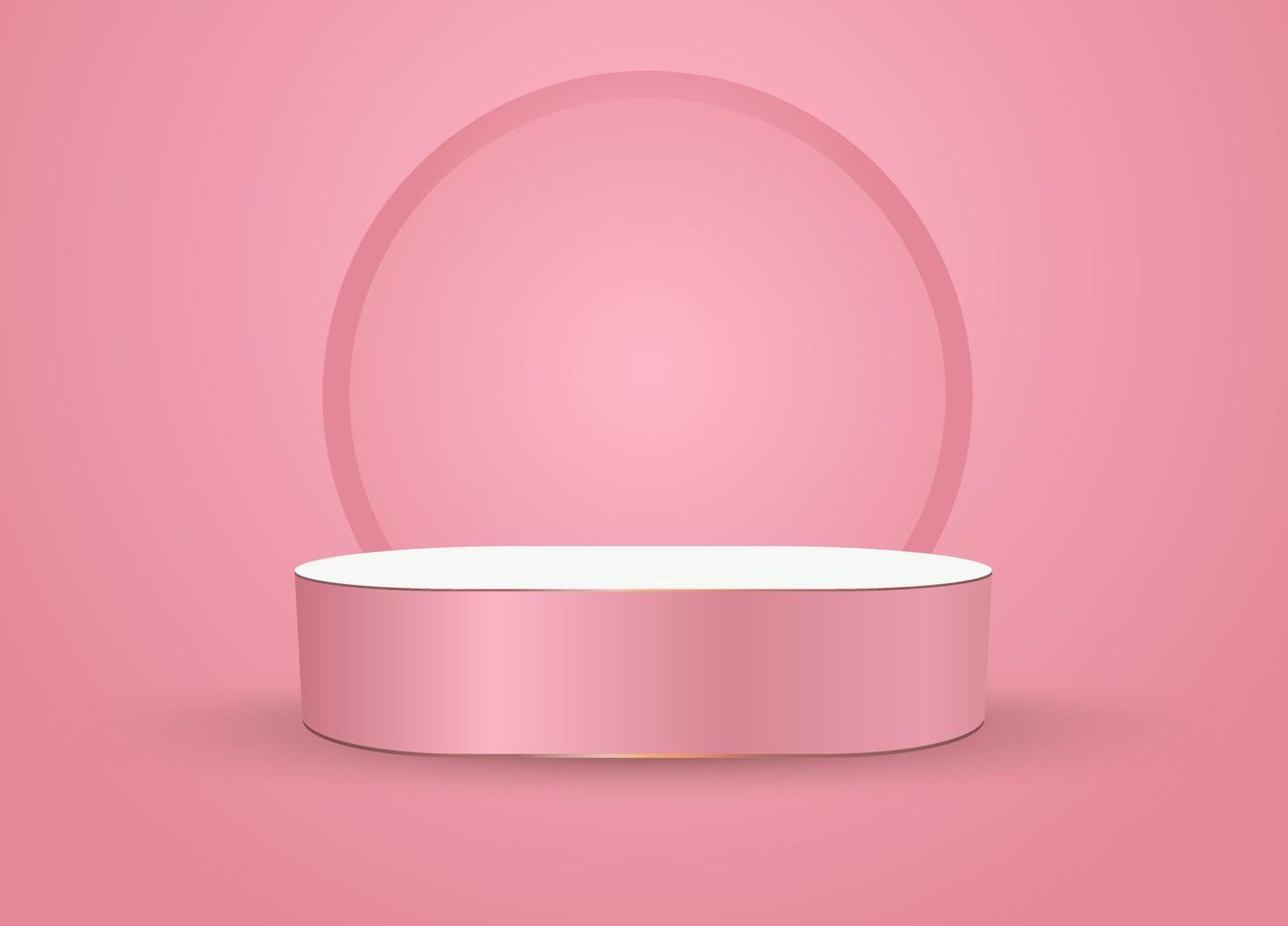 un podio rosa 3ds, escenario para exhibición de productos y lugar pastel iluminado, escenario, uso de stand como presentación de productos vector