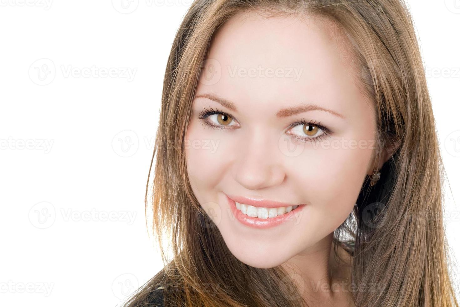 Portrait of the smiling pretty girl. Isolated photo