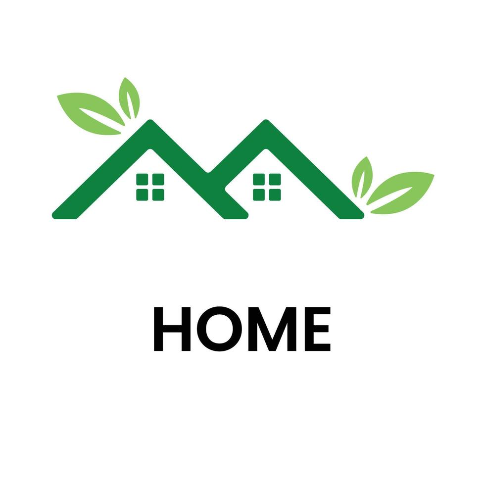 logotipo de casa minimalista verde vector