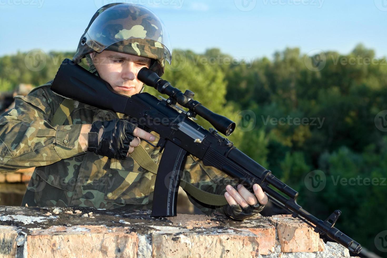 Portrait of sniper photo