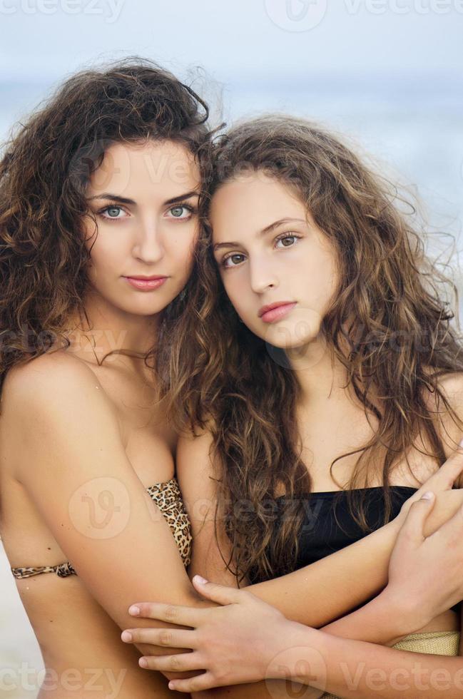 Portrait of two girls photo