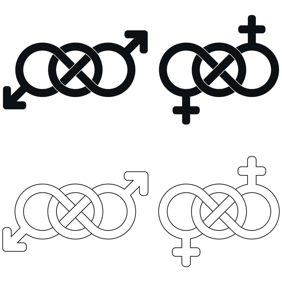 LGBT symbol united by infinity vector