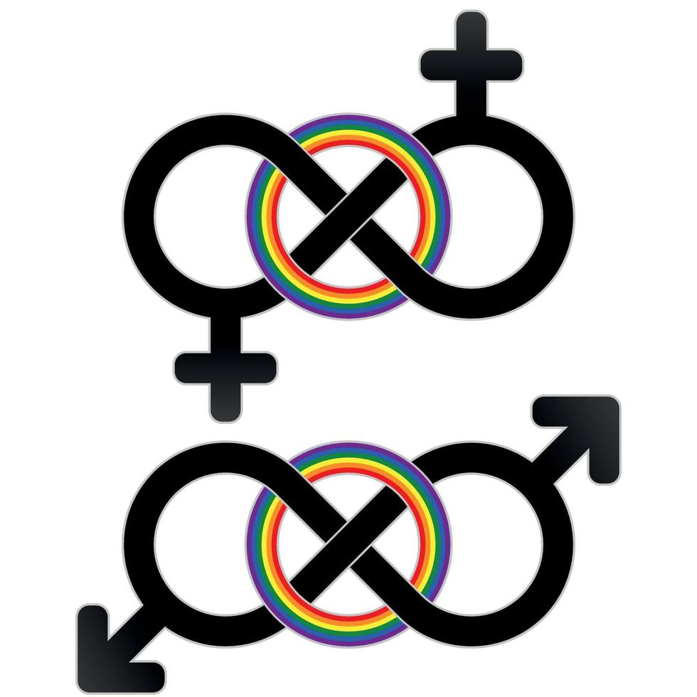 LGBT symbol united by infinity vector