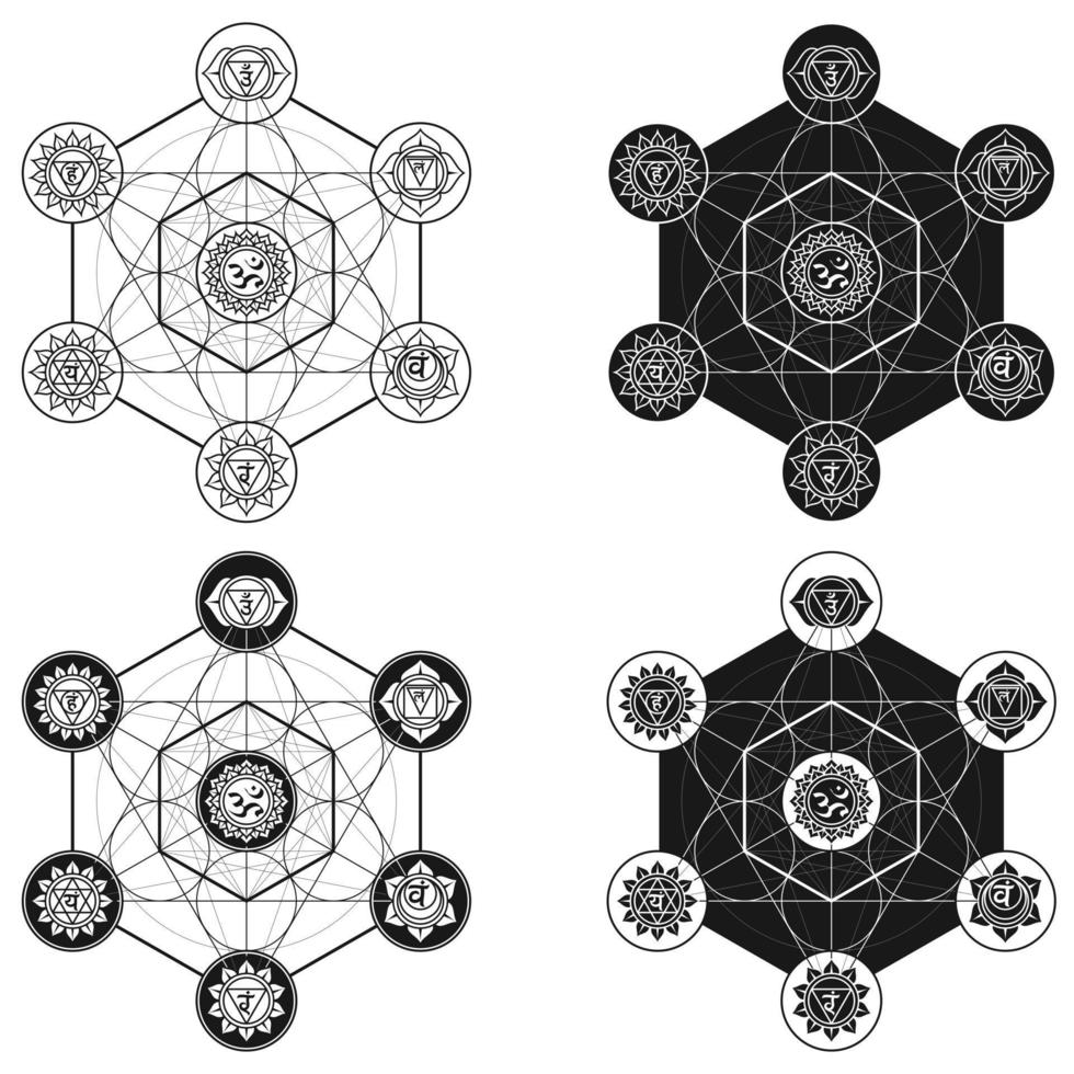 Metatron vector design with chakra symbol