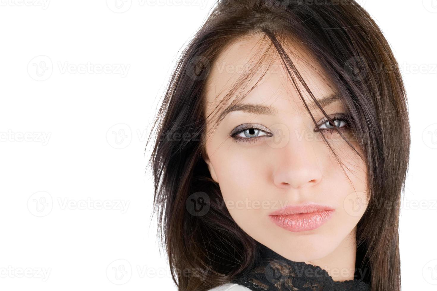 Portrait of the lovely young woman. Isolated photo