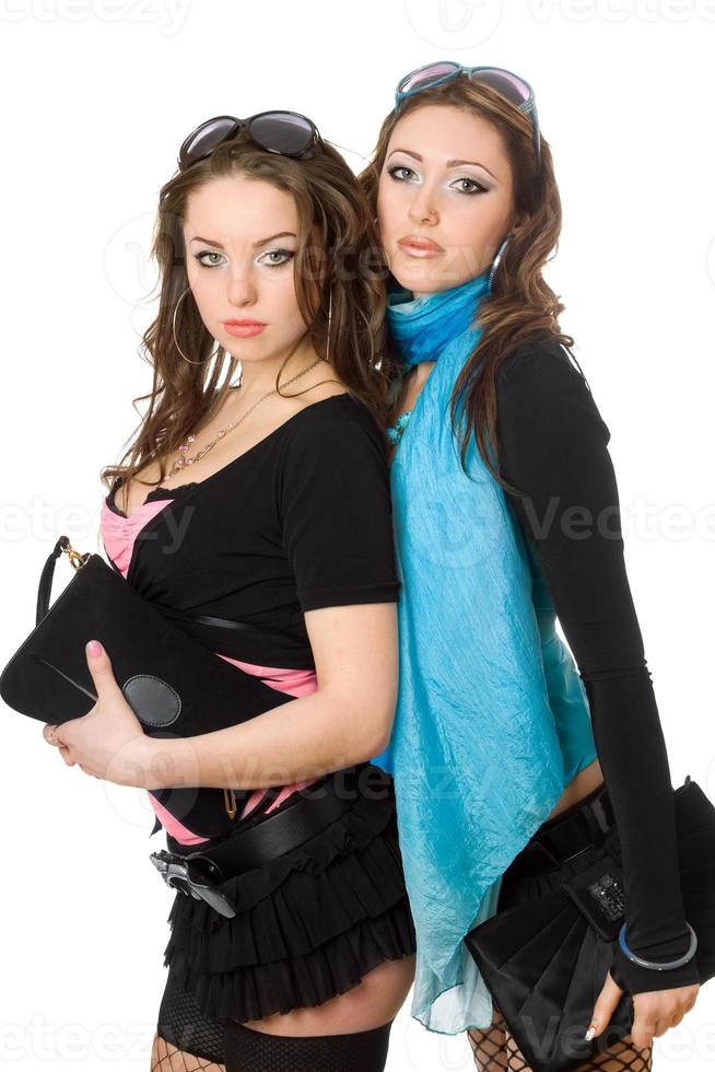 Portrait of two attractive young women photo