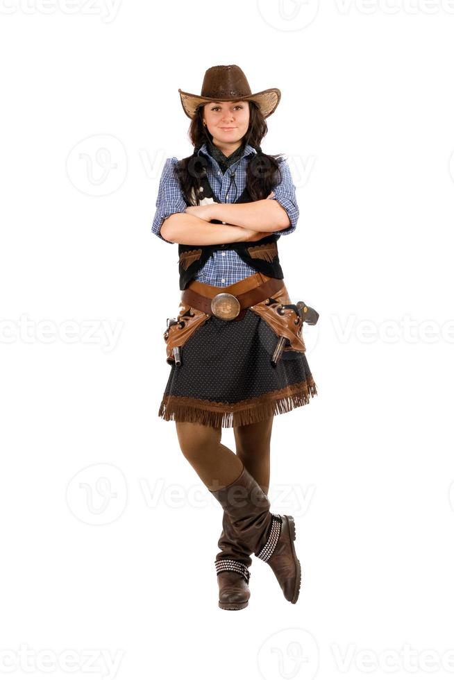 Young woman dressed as a cowboy photo