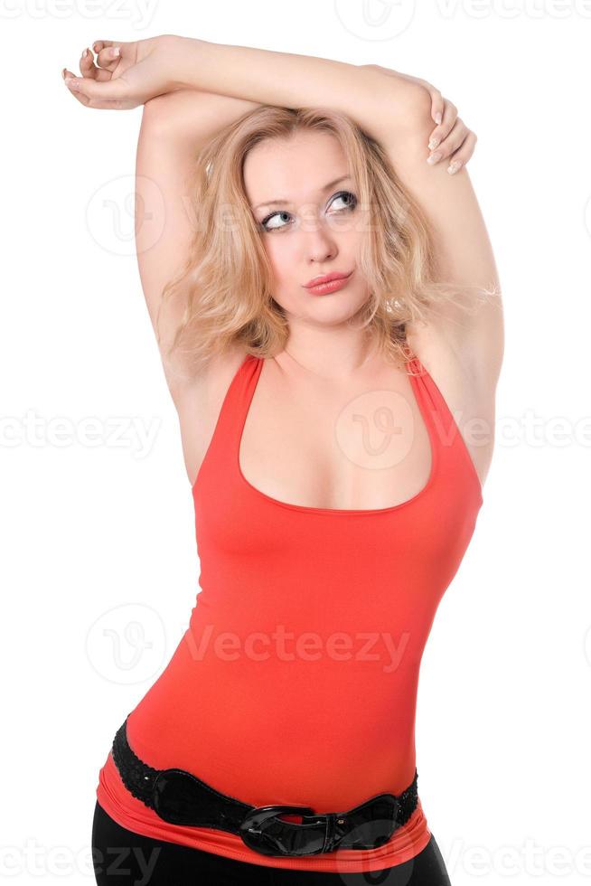 Portrait of sexy blonde. Isolated photo