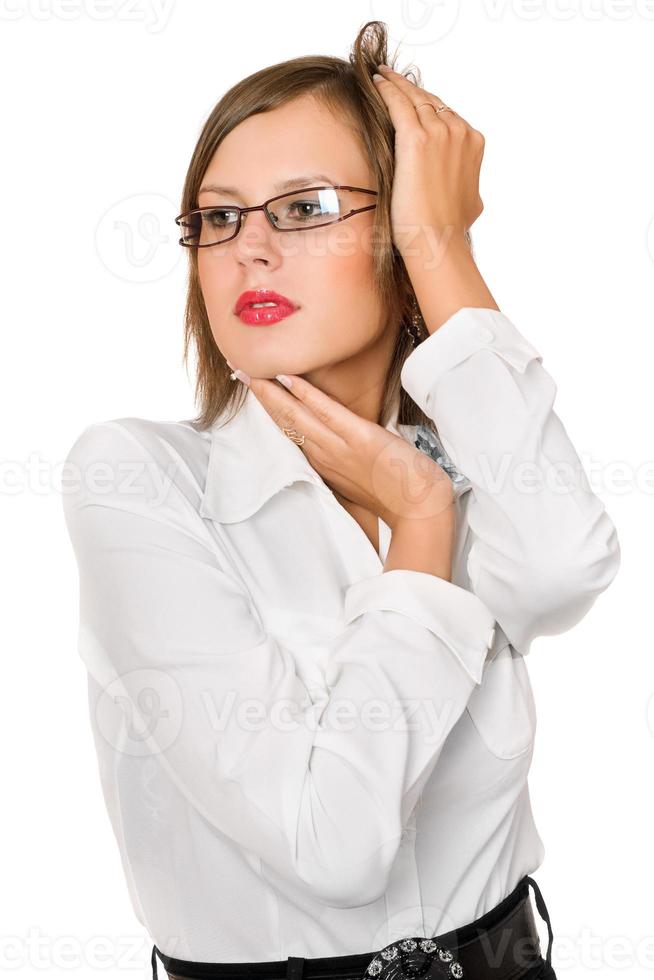 Portrait of attractive young woman. Isolated photo