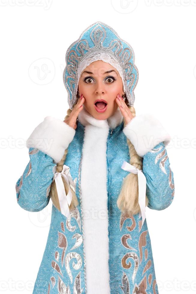 Portrait of a frightened Snow Maiden photo