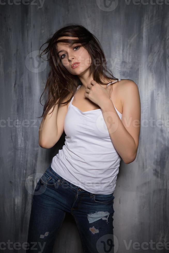 Portrait of inviting brunette photo