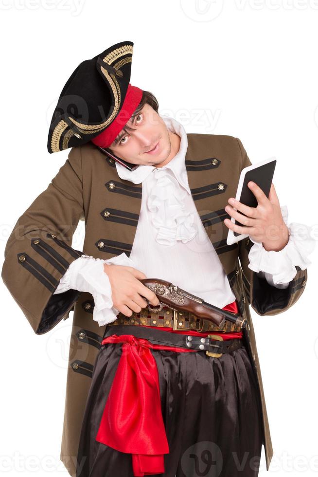 Young man in pirate costume photo