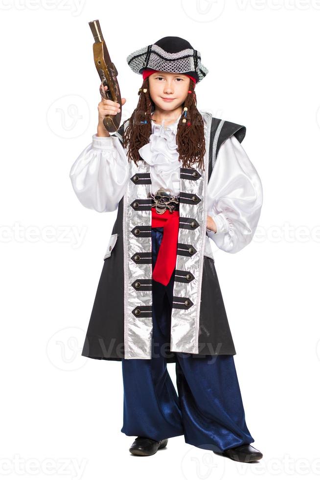 Young boy dressed as pirate photo