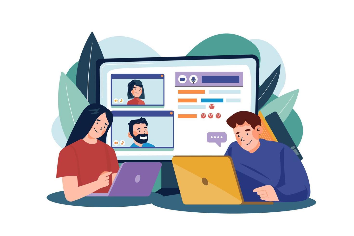 Online Message Blog Chats Communication. vector