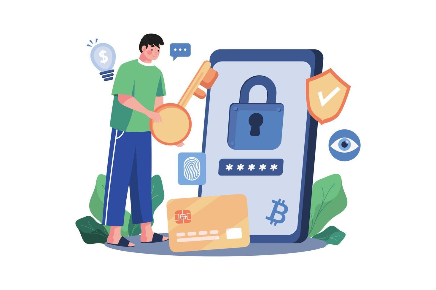 NFT Security Token Illustration concept on white background vector