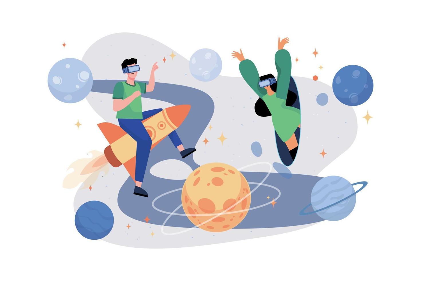 Metaverse Illustration concept. A flat illustration isolated on white background vector