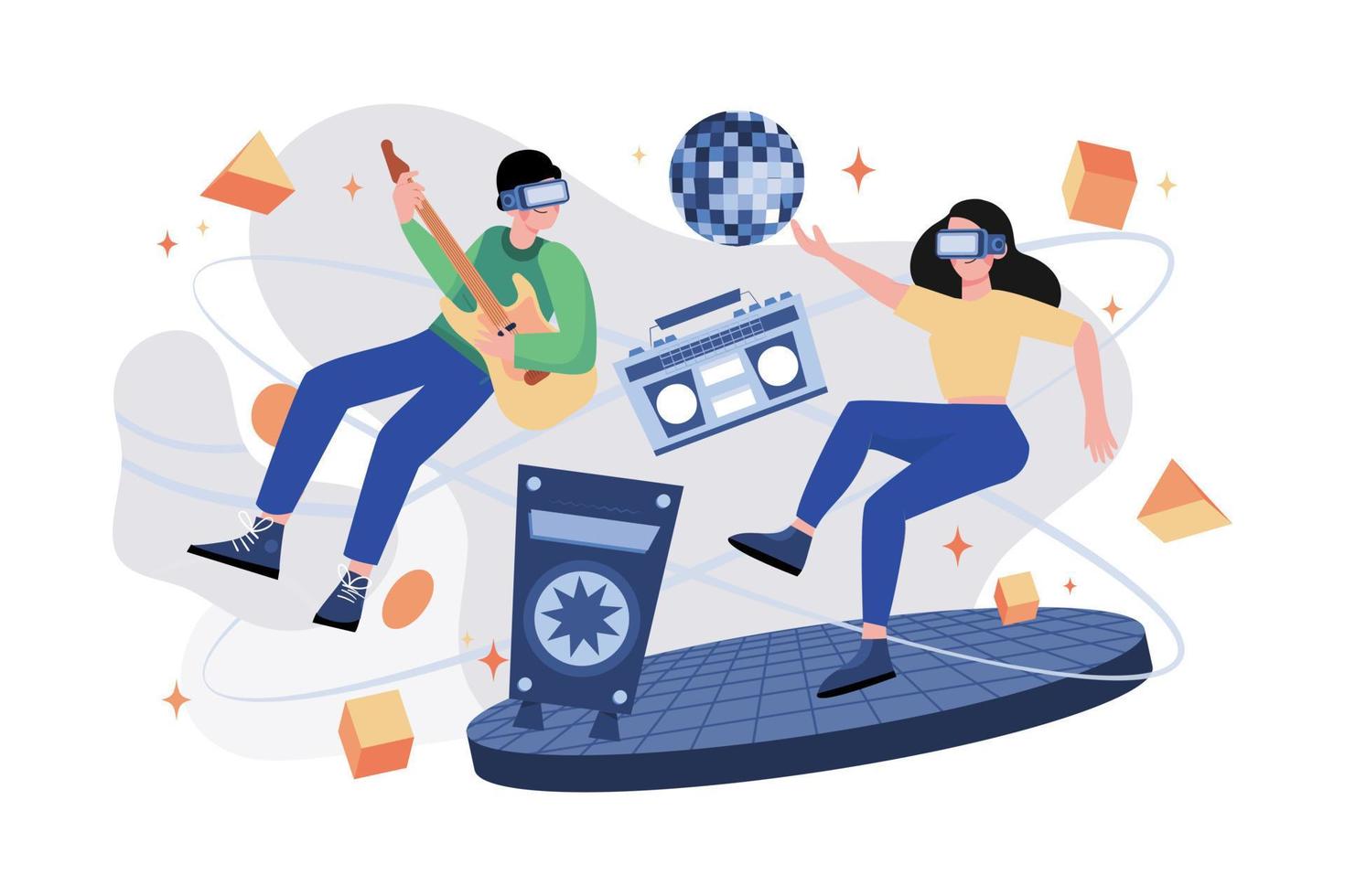 Metaverse Illustration concept. A flat illustration isolated on white background vector