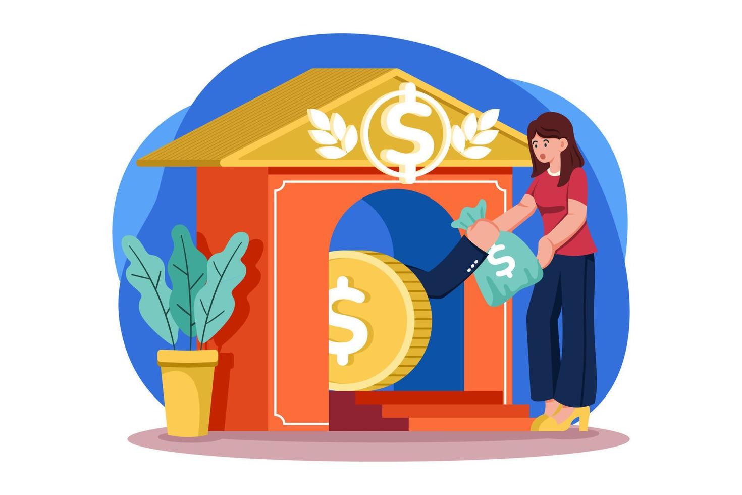 Business Person Taking A Business Loan vector