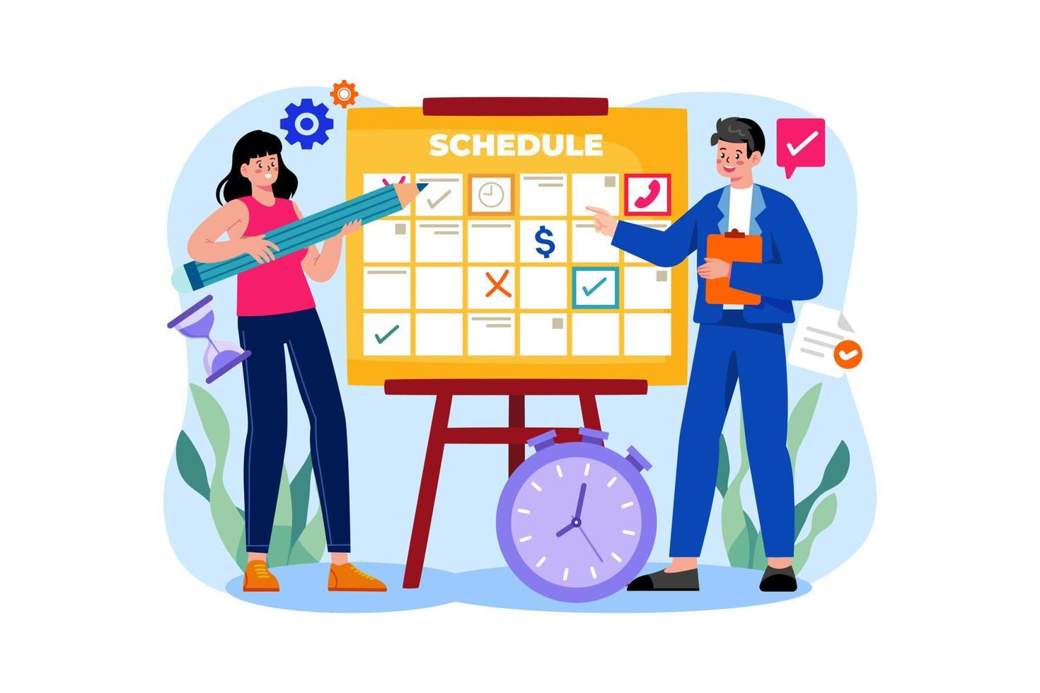 Business schedule planning Illustration concept on white background vector