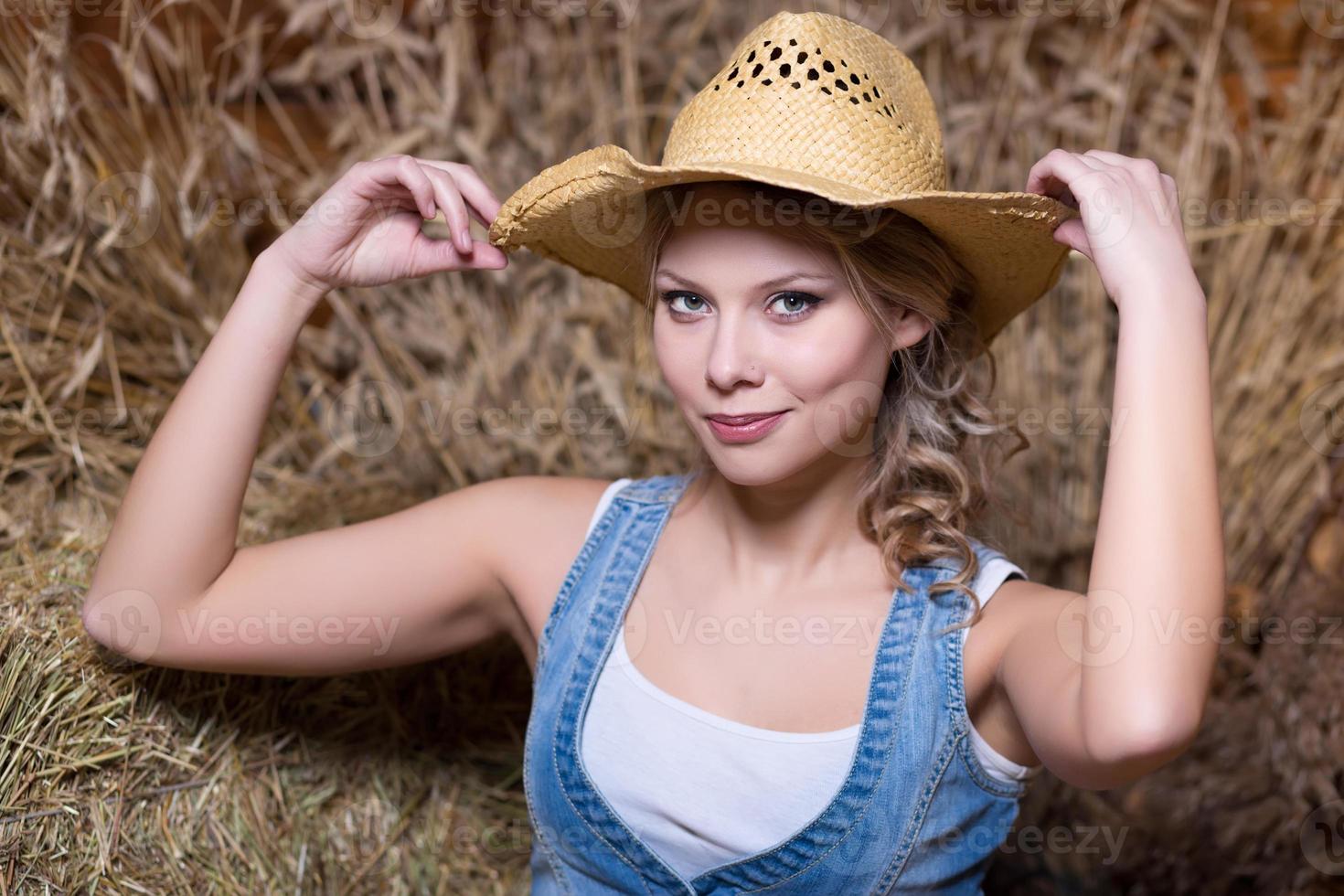 retrato, de, joven, mujer sonriente foto